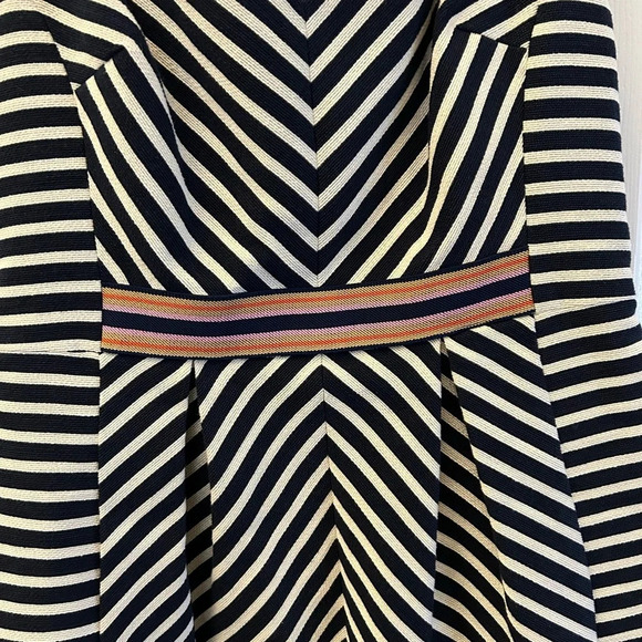 Anthropologie Maeve navy and white miter stripe sleeveless dress sz 8 - Picture 4 of 5